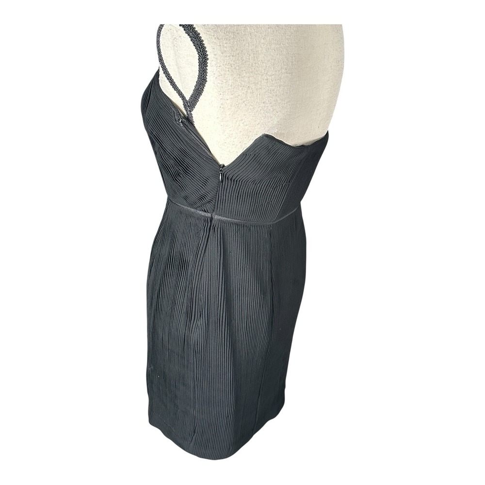 ADAM By Adam Lippes Black Silk Strapless Plisse Pleats Cocktail Dress Size 4 - Picture 7 of 16